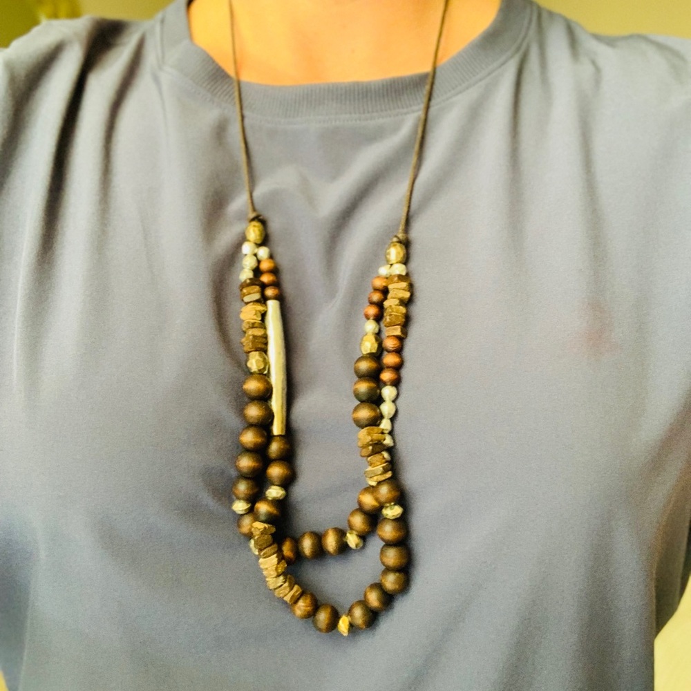 NWT J.JILL Brown Beaded Necklace